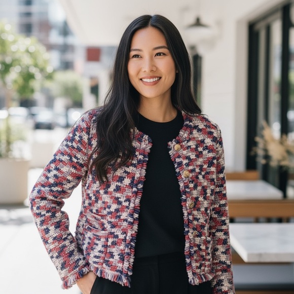 Marc By Marc Jacobs Women's Blazer Size S Wool Red White Blue Size XS - Picture 12 of 13